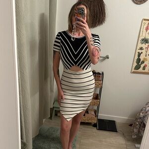 Black and white cocktail dress